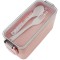 Cutie pentru pranz, 750 ml, tacamuri, 2 compartimente, roz
