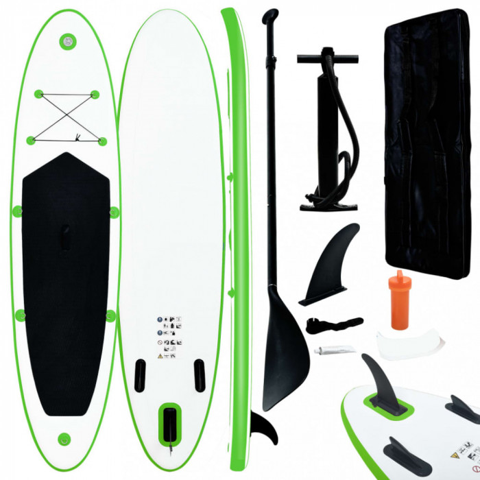 Set de placa SUP gonflabila, verde si alb GartenMobel Dekor