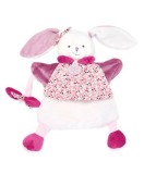 Jucarie de plus, Doudou, Iepuras marioneta, 28 cm, Roz