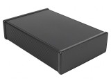 Carcasă aluminiu neagră cu panou 191x280x66mm