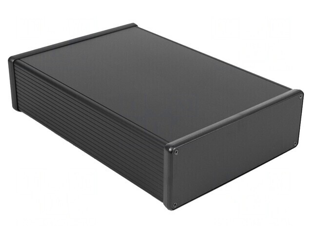 Carcasă aluminiu neagră cu panou 191x280x66mm