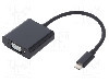Cablu D-Sub 15pin HD soclu, USB C mufa, USB 3.1, lungime 0.23m, {{Culoare izola&amp;#355;ie}}, QOLTEC - 50376