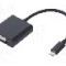 Cablu D-Sub 15pin HD soclu, USB C mufa, USB 3.1, lungime 0.23m, {{Culoare izola&amp;#355;ie}}, QOLTEC - 50376