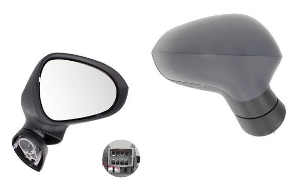 Oglinda exterioara Seat Ibiza (6j), 04.2008-04.2012; Ibiza (6j), 04.2012-, Dreapta, reglare electrica; grunduita; incalzita; geam convex; cromat; 5 p