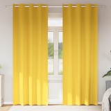 vidaXL Perdele cu perdele 2 pcs galben muștar 225 x 140 cm Poliester