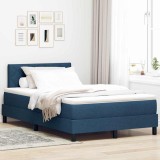 Cumpara ieftin Pat cu arc LED cu headboard albastru 120 x 200 cm tesatura