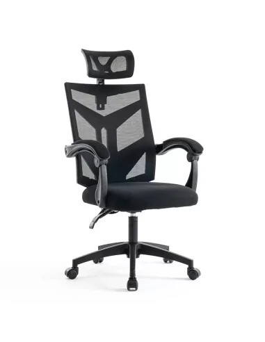 Scaun birou mesh OFF434, ergonomic, rabatabil, cu tetiera, respirabil,100 kg