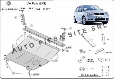 Scut metalic motor VW Polo 6N2 1.0 / 1.2 / 1.4 fabricat in perioada 1999 - 2001 APS-27,177 foto