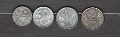 UNGARIA - LOT 4 MONEDE 20, 50 FILLER, 1, 5 FORINT, ANI DIFERITI (3) foto