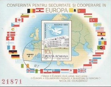 C1901 - Romania 1983 - colab,bloc stampilat foto