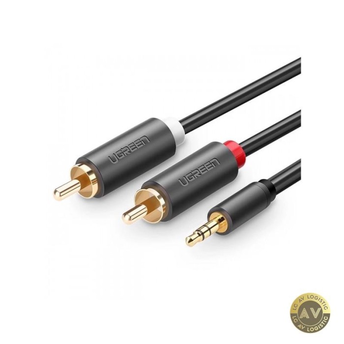 Cablu Audio 3.5mm - 2 x RCA UGREEN AV102 2m Negru