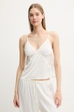Abercrombie &amp; Fitch maiou de pijama culoarea bej, dantela, KI146-5050