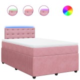 Cumpara ieftin Pat box spring cu saltea, negru, 120x190 cm, catifea