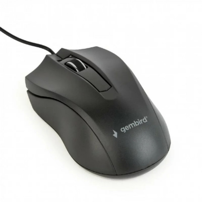 MOUSE GEMBIRD cu fir optic USB 1000 dpi 3/1 negru MUS-3B-01