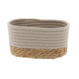 Coș Mic Rectangular Bumbac / Iarba De Mare 19X11X10 Cm &ndash; Greige / Bej | Organizatoare Baie