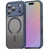 Husa Matte MagSafe pentru IPhone 17 Pro Max, protectie completa, contur albastru