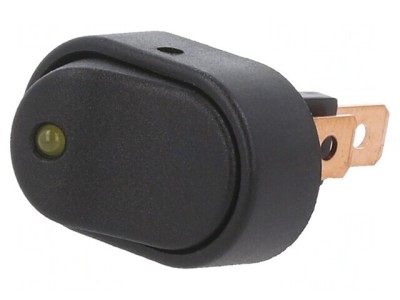 Comutator ROCKER SPST ON-OFF 30A/12VDC LED Chihlimbar foto