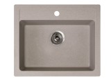 Chiuveta X Granit Quadro 60 bej600 x 500 mm, sifon 90 mm, granit