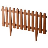 Gard de gradina decorativ, din plastic, maro, set 4 buc, Chomik