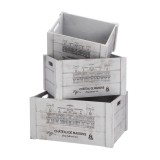 Cumpara ieftin Set 3 cutii depozitare lemn gri negru Blasck 30 x 20 x 16 cm, 35 x 25 x 18 cm, 40 x 30 x 20 cm
