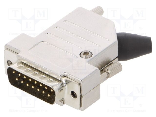 Conector D-Sub 15 pini tată ENCITECH mufă neagră pentru lipire pe cablu