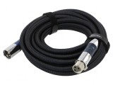 Cablu XLR 3pin 5m negru
