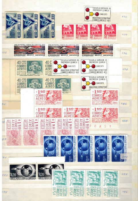 Mexic - Clasor cu aprox. 700 timbre neuzate