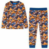 Pijamale de copii cu maneci lungi cognac 92 GartenMobel Dekor, vidaXL