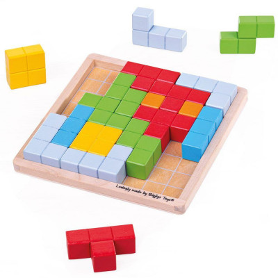 Joc de logica - Puzzle colorat tip tetris foto