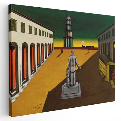 Tablou pictura Piata de Giorgio de Chirico 2150 Tablou canvas pe panza CU RAMA 50x70 cm foto