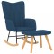Scaun balansoar cu taburet, albastru, textil