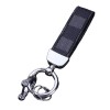 Breloc Elegant din Piele Autentica, Bentita pentru Chei cu Catarama. Albastru Miez de Noapte, Oem