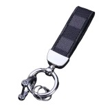 Breloc Elegant din Piele Autentica, Bentita pentru Chei cu Catarama. Albastru Miez de Noapte, Oem