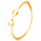 Inel din aur galben 14K - brațe lucioase cu mici picături - Marime inel: 55