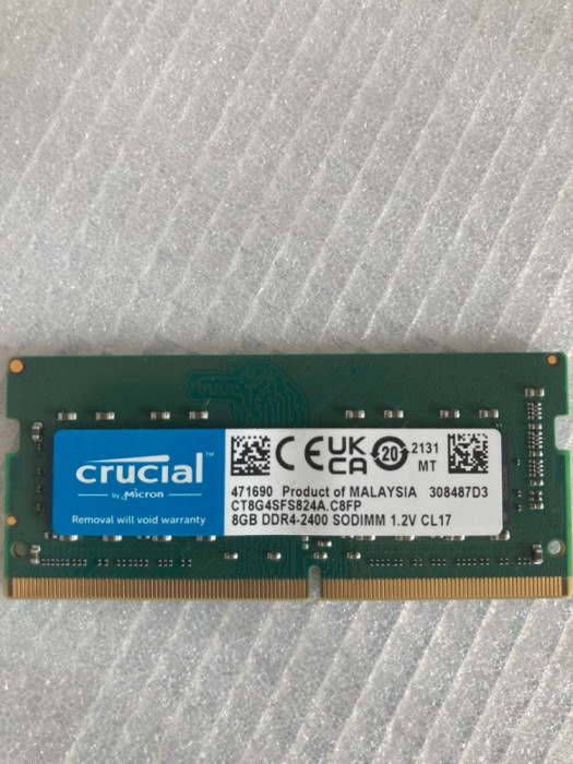 Memorie Laptop Crucial 8Gb DDR4 2400Mhz CT8G4SFS824A CL17