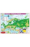 Plansa: Harta Europei. Harta politica, harta fizica A4