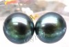 Cercei Aur Placat cu Perle Tahitiene Negre 9mm - Eleganti