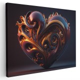 Tablou 3D inima cu ornament forme abstracte 1679 Tablou canvas pe panza CU RAMA 20x30 cm