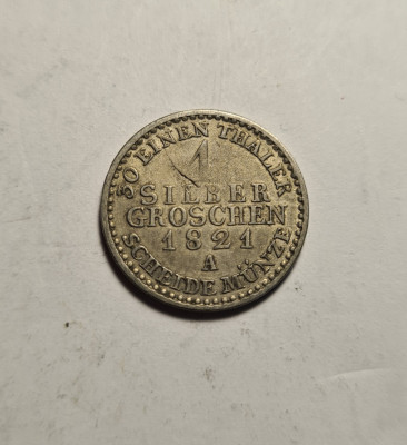 1 Silber Groschen 1821 A Detalii Frumoase foto