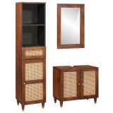 Mobilier pentru baie 3 pcs 38 x 33 x 160 cm Lemn de mango solid