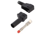Mufă banană 4mm 32A neagră cu izolaţie