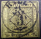 Germania, W&uuml;rttemberg, 1851, M14, Stampilat