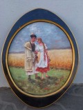 Ulei pe p&acirc;nză o lucrare foarte veche semnata, Portrete, Realism