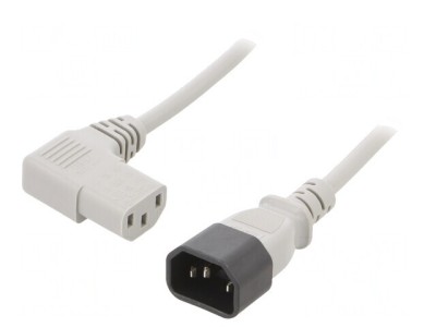 Cablu Alimentare IEC C13 la IEC C14 1m Gri 10A foto