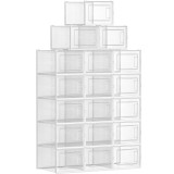 SONGMICS Cutii de pantofi, set de 18 organizatoare stivuibile, structura rezistenta ABS, 35x25x19cm, transparent Household NewTrend