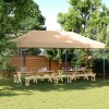Cort Pavilion Pliabil Pop-Up 580x292x315 cm Bej, Cadru Otel Albastru, Poliester Oxford, Ideal Evenimente