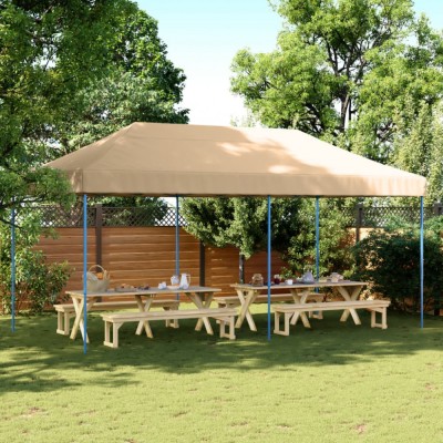 Gossi cort de petrecere pliabil pop-up, 580x292x315 cm, bej foto