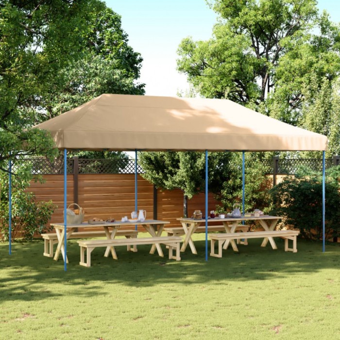Gossi cort de petrecere pliabil pop-up, 580x292x315 cm, bej