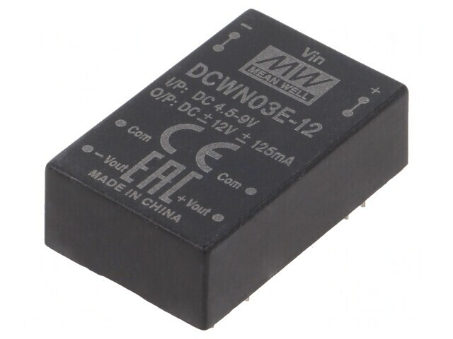 &quot;Convertor DC/DC 3W 4.5-9V la 12V/-12V THT&quot;