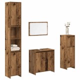vidaXL Set mobilier de baie, 4 piese, lemn vechi, lemn prelucrat